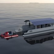 Super yacht support vessel for private submarine