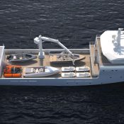 Super yacht support vessel for private submarine