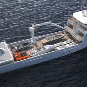 Super yacht support vessel for private submarine