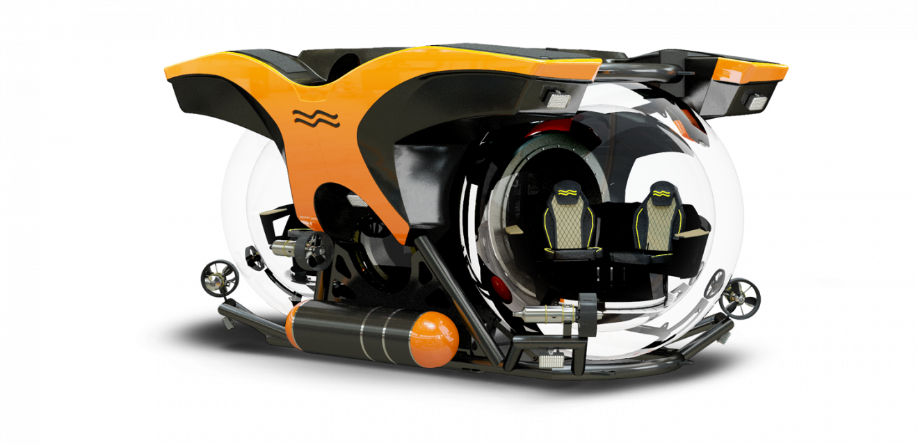 Cruise Sub 5 isometric view orange