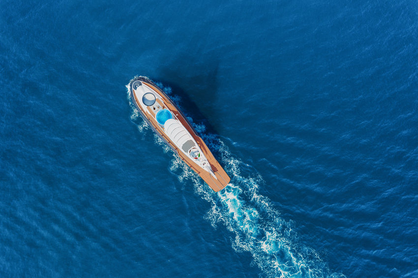 superyacht with submarine